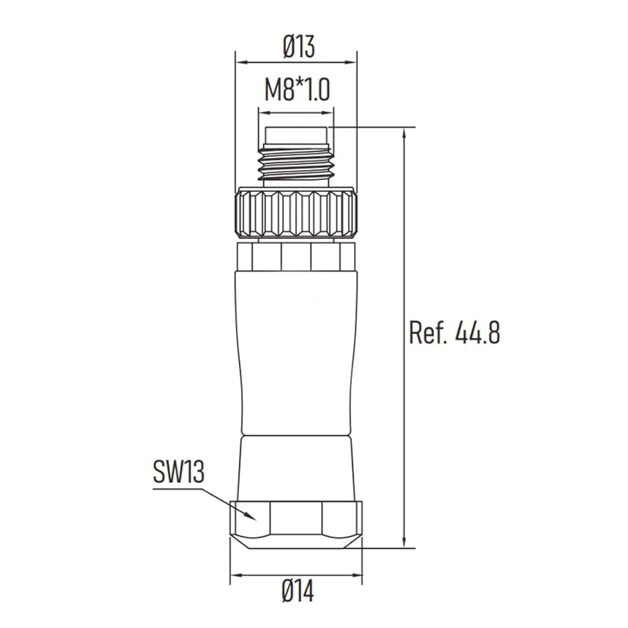 Amazon.com: M8 3 Pin Connector A Code Male Plug Straight Non
